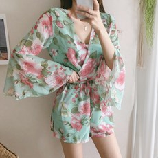 요시아나 [세일] [당일발송] 플라워 점프슈트