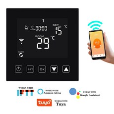 스마트 서 모스 탯 16A 온도 컨트롤러 Wifi 서 모스 탯 전기 따뜻한 바닥 난방 룸 서 모스 탯 스마트 홈으로 작동|스마트 온도 조정 시스템|, 1개, 3A Boiler valve, 스페인