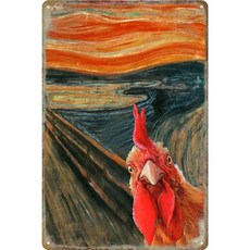 빈티지 주석 사인 닭이 있는 곳 금속 농가 장식용으로 닭장용 벽 예술, TY1040, Iron material20x30cm, 1개