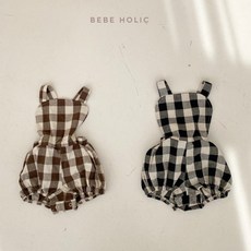 [베이비옷]코니멜빵체크슈트 봄 신생아슈트 6개월아기옷 돌아기