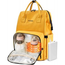 부우무노 기저귀 가방 백팩 아기 기저귀 교환 나피 가방 다기능 방수 임산부 대용량 USB 충전 포트 열주머니 노란색 : 아기, 단일옵션