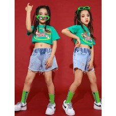 아동복 남아 여아 댄스 패션 아이돌 무대의상 키즈 스트리트 걸스 재즈 세트 걸스 크롭