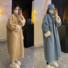 <청담걸> 여성 롱 오버핏 무스탕 코트” width=”90″ height=”90″><span class=