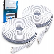 필립스 휴 라이트스트립 플러스용 Litcessory Extension 케이블(10ft 2 Pack 흰색), 단일옵션