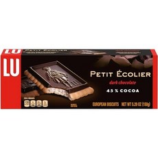 Lu Petit Ecolier European Dark Chocolate Biscuit Co Lu Petit Ecolier 유럽 다크 초콜릿 비스킷 쿠키 코코아 45% 5.3o, 150g, 1개