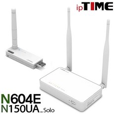 ipTIME IPTIME N604E 와이파이 유무선 공유기, IPTIME N604E + N150UA SOLO (랜카드패키지)
