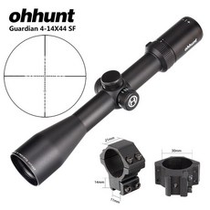오 헌트 가디언 4-14X44 SF 사냥 용 라이플 스코프 30mm 튜브 사이드 시차 전술 라이플 스코프 (킬 플래시, 05 Med Dovetail Rings_01 CHINA