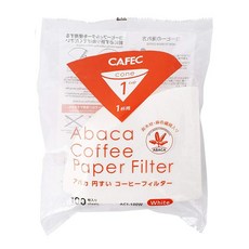 산요산업 커피필터 백색 한 그릇용 아바카 원뿔형 100매입