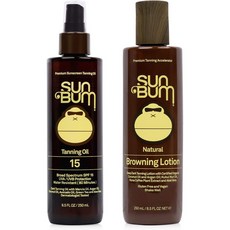 Sun Bum Sun Bum Browning 로션 & SPF15 태닝 오일 Sun 태닝 크림 & 오일 알로에베라, 1세트, 250ml