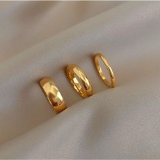 여성용 미니멀리스트 골드 반지 스테인리스 스틸 18K 골드 도금 실버 컬러 너클 링 2mm 4mm 6mm, 13, 6MM Gold, 1개