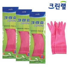 크린랩 고무장갑 (M)중 3세트, 핑크, 중(M), 3개