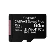 Kingston 캔버스 셀렉트 플러스 마이크로 SD 메모리 카드 휴대폰용 32GB 64GB 128GB 256GB 512GB A1 C10 TF 카드 최대 100Mbs 마이크로 SD, 1개, 2) microSDXC V10 64GB