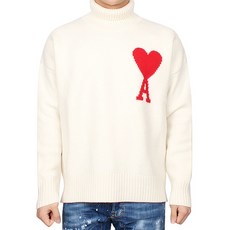 AMI 20FW 아미 빅하트 인타르시아 울 터틀넥 니트 오프화이트 H20HK203 018 1..
