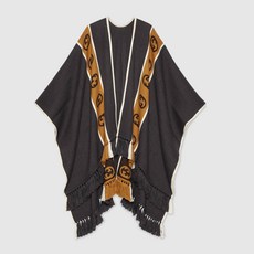 Gucci Wool poncho with Interlocking G stripe 581603 4G184 1279