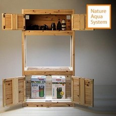 NAS 원목축양장 2단 수납형 120x45cm 1단 (조명옵션).라라아쿠아, 상세설명 참조
