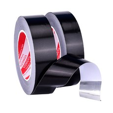 블랙 알루미늄 호일 테이프 빛 차단 자체 접착 절연 방수 단열 고온 저항, 10mm, 20M, 0.07mm, 1개