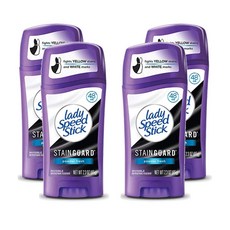Lady Speed Stick Deodorant StainGuard 레이디스피드스틱 데오드란트 파우더 프레쉬 2.3oz 4팩, 4개, 65g