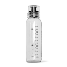 글라스락 헤이가 글라스락 오일병 선물세트 240ml (6개입-스티커 포함) 눈금 유리용기 네임 라벨 스티커, 블랙