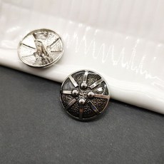 자켓 정장 빈티지 단추 금속 원형 패션 금장단추 고급 버튼, 22.5mm 6개, No. 5실버