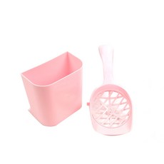 반려동물용품 구멍조절 고양이 샌드삽 필터 고양이삽 휴지통 디스펜서, 핑크, 1개