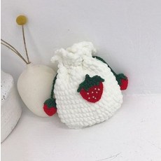 생활도움 딸기 가방 핸드폰 케이스 소재 손뜨개 꼬임 우아한 여름 위빙 가방 라인 풀세트 플레이트 셀프