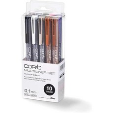 Copic Too 멀티 라이너 4 팩 블랙 A 세트, 전색, 펜 타입 전색 세트(0.1), 1개