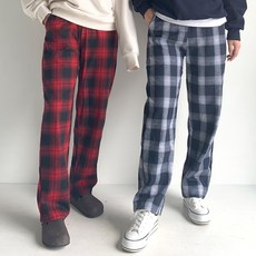 체크무늬바지