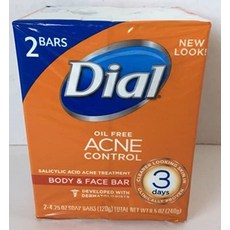 Dial Acne Control Deep Cleansing Glycerin Body Face Bar 4.25 oz 2 Bars Packaging May Vary, 단일상품