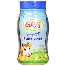 인도정품 GRB Pure Ghee 기버터 - 순도 표시 33.81 Fl. 온스 순수버터 1리터, 1개, 1L