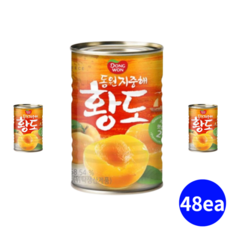  맛있는 지중해 황도 복숭아 410g 48개 제철 수확 통조림 캔 업소용 가정용 대용량 yellow peach can 딱딱이 말랑 부드러운 고당도 과일안주 황도캔 술안주 맥주안주 