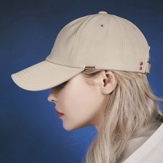바잘 [바잘] 로즈 골드 더블링크 오버핏 볼캡 베이지
