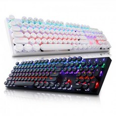 HACKER K840 조약돌 레트로 축교환 게이밍 기계식 키보드, 블랙/갈축, 갈축