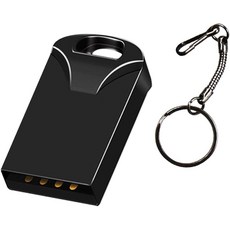 64GB 미니 USB 플래시 드라이브 메모리 스틱 썸 펜 드라이브 OTG 및 Type-C 변압기 포함(실버)., 블랙입니다., 1개