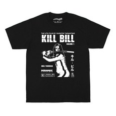 Kill Bill 티셔츠 흑백 영화 레트로 빈티지 블랙