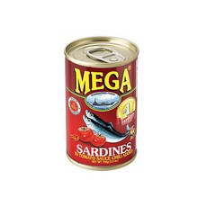 Mega Sardines in Tomato Sauce with Chili 메가 사딘스 토마토 칠리, 6개, 155g