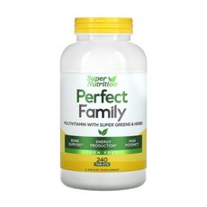 Super Nutrition 퍼펙트 패밀리 에너지 보충 종합비타민 철분 무함유 식품 원료 베지 정제 240정