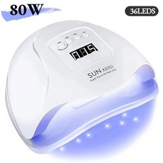 네일 젤 램프 UV 드라이기 120W LED 건조 경화 폴리쉬 45LED 전문 건조기 타이머 자동 센서 매니큐어 페디큐어 도구 손톱 관리, 80W 36LEDS, 미국, 1개