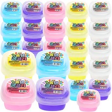 Aga Plus 兒童耐嚼纏結果凍史萊姆粉色+黃色+紫色+藍色+透明套組, 混色, 55g, 24個