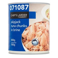 스킵잭 튜나 청크 브린 800g 3팩 Chefs Larder Skipjack Tuna Chunks in Brine 1.7kg