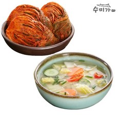 수미가 100% 국내산 배추김치1kg+나박물김치1kg, 2개, 1kg