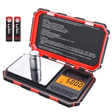 (업그레이드) 디지털 미니 저울 200g/0.01g 포켓 50g 보정 무게 전자 스마트 6개 LCD 백라이트 디스플레이 Tare 자동 꺼짐 스테인리스 스틸(배터리 포, RedAMIR AMIR, RedAMIR AMIR