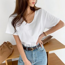 난닝구 여성용 벨드슨 유넥 반팔 티셔츠 닝구 여성용 벨드슨 유넥 반팔 티셔츠