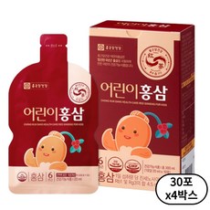종근당건강 어린이홍삼 6년근 키즈홍삼, 4개, 30봉