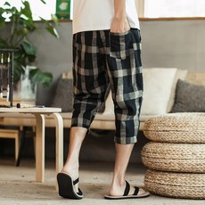 남성 7부 반바지 루즈핏 베기팬츠