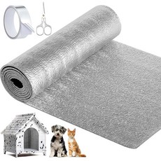 SmoothNovelty Pet 알루미늄 호일 단열 키트 39.9cm x 2m15.6인치 x 6.5피트 폼 코어 래디언트 배리어 밀봉 테이프 1개 창문 차고 문 RV 지, SmoothNovelty Pet 알루미늄 호일 단열 키