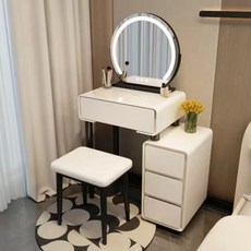 공간사이 루시 600 화장대+의자 오크화이트 상품 이미지
