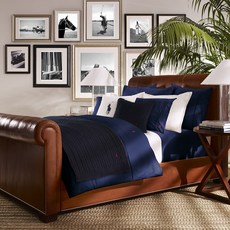 Ralph Lauren Home Polo Player Duvet 커버 - 네이비 - 더블