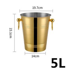 아이스 위스키 양동이 스테인레스 샴페인 버킷 칠러 도구 골드 병 스틸 쿨러 맥주 와인 아이스버킷, 1개