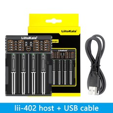 LiitoKala Lii-202 Lii-402 Lii-S12 Lii-S8 Lii-S2 3.7V 18650 18350 26650 14500 16340 NiMH 리튬 배터리 스마트 충, 02 EU, [04] Lii-402