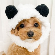 로로펫 강아지 고양이 팬더모자, 화이트